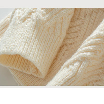 Women's Pullover Knitted Sweater Round Neck Long Sleeve Casual Knit Top