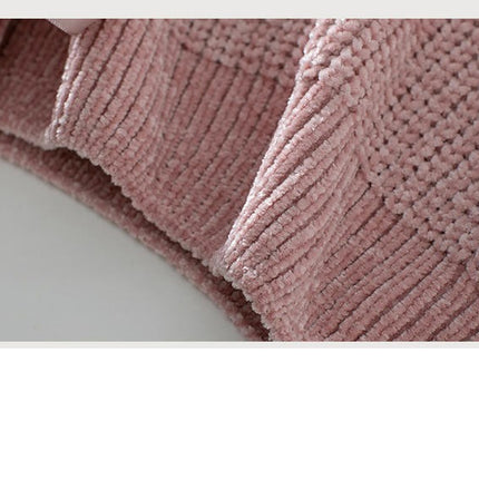 Women's Long-sleeved Satin Tie Round Neck Pullover Casual Loose Knitted Sweater