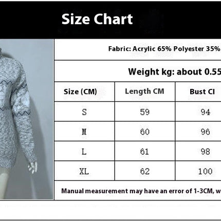 Womens Half Turtleneck Leaf Snowflake Knitted Sweater Long Sleeve Casual Sweater