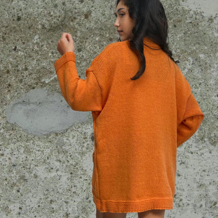 Women's Mid-length Knitted Pocket Cardigan Long Sleeve Loose Casual Sweater Coat