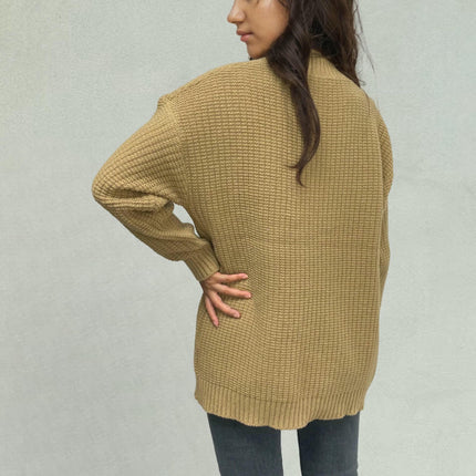 Women's Embroidered Knitted Cardigan Casual Long Sleeve Button Cardigan