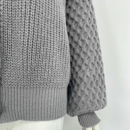 Women's Button Knit Cardigan Casual Solid Color Long Sleeve Sweater Jacket