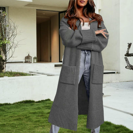 Women's Extra Long Knitted Cardigan Loose Pocket Cardigan Sweater Jacket