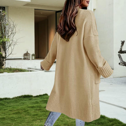 Women's Extra Long Knitted Cardigan Loose Pocket Cardigan Sweater Jacket
