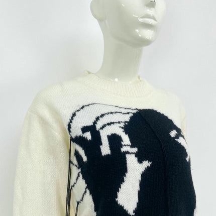 Women's Embroidered Knitted Sweater Round Neck Loose Jacquard Pullover