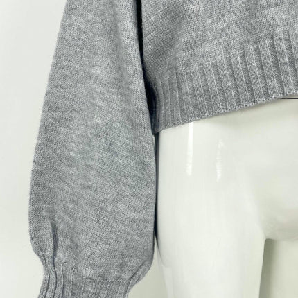 Women's Letter Print Pullover Knit Sweater Round Neck Loose Contrast Color Top