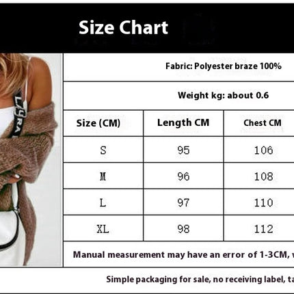 Women's Solid Color Knitted Cardigan Long Sleeve Mid-length Sweater Coat
