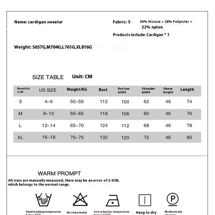 Warm Thick Long Cardigan Women's Fashion Dopamine Printed Knitted Sweater