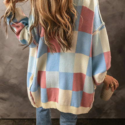 Warm Thick Long Cardigan Women's Fashion Dopamine Printed Knitted Sweater