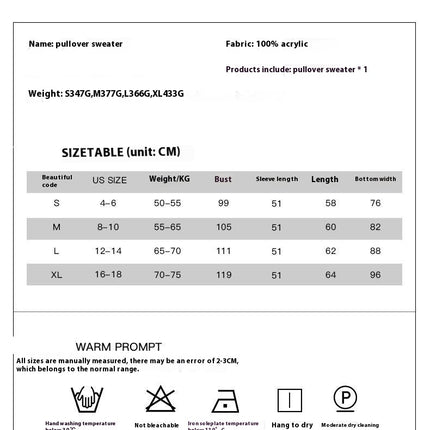 Women's Color Matching Pullover Sweater Long Sleeve Casual Warm Sweater