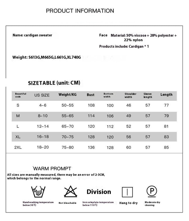 Striped Colorblock Warm Cardigan Sweater Women's Casual Loose Knitted Cardigan