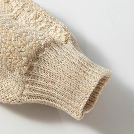 Solid Color Lambswool Crewneck Sweater Women's Loose Casual Warm Pullover
