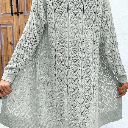 Hollow Button Knitted Cardigan Women's Loose Casual Long Cardigan Sweater