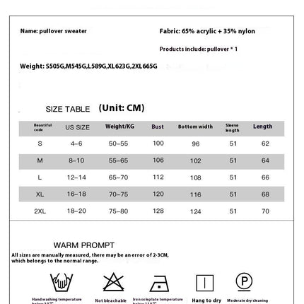Women's Autumn Round Neck Knitted Top Fashion Casual Warm Sweater