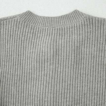 Women's Bowknot Front Button Knitted Cardigan Solid Color Warm Cardigan Sweater