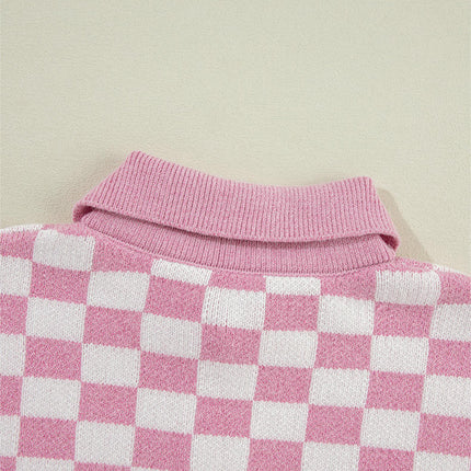 Women's Warm Colorblock Pullover Sweater Casual Fashion Plaid Printed Sweater