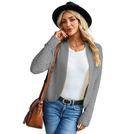 Women's Solid Color Cardigan Sweater Winter Casual Warm Loose Knitted Cardigan
