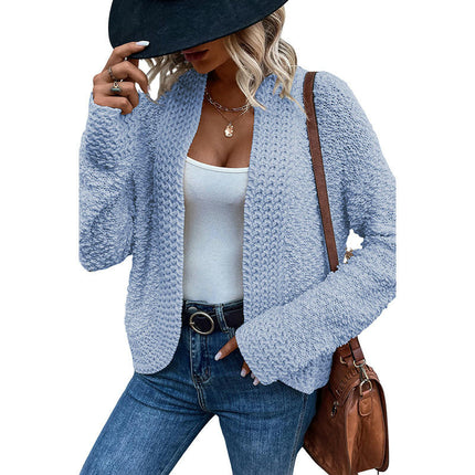 Women's Solid Color Cardigan Sweater Winter Casual Warm Loose Knitted Cardigan