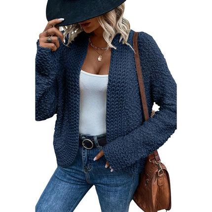 Women's Solid Color Cardigan Sweater Winter Casual Warm Loose Knitted Cardigan