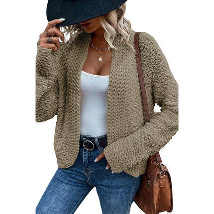 Women's Solid Color Cardigan Sweater Winter Casual Warm Loose Knitted Cardigan