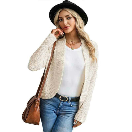 Women's Solid Color Cardigan Sweater Winter Casual Warm Loose Knitted Cardigan