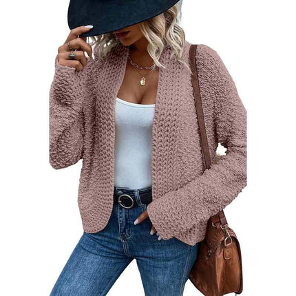 Women's Solid Color Cardigan Sweater Winter Casual Warm Loose Knitted Cardigan