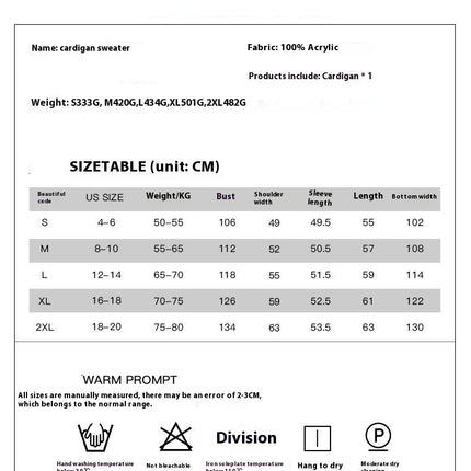 Women's Solid Color Cardigan Sweater Winter Casual Warm Loose Knitted Cardigan