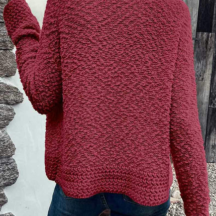 Women's Solid Color Cardigan Sweater Winter Casual Warm Loose Knitted Cardigan