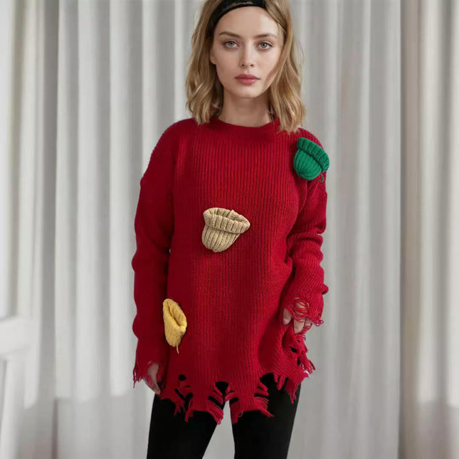 Women's Autumn and Winter Christmas Sweater Loose Knitted Bottoming Shirt Top