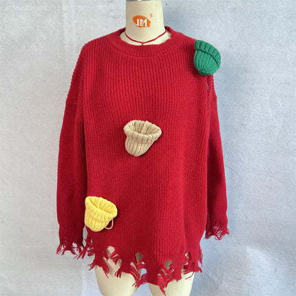 Women's Autumn and Winter Christmas Sweater Loose Knitted Bottoming Shirt Top