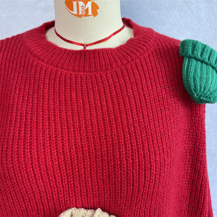 Women's Autumn and Winter Christmas Sweater Loose Knitted Bottoming Shirt Top