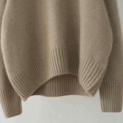Women's High Collar Loose Knitted Pullover Sweater Lazy Style Bottoming Shirt