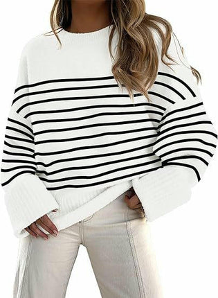 Women's Knitted Sweater Winter Long Sleeve Round Neck Pullover Loose Plush Top