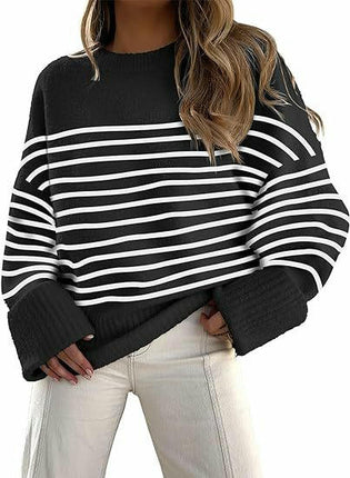 Women's Knitted Sweater Winter Long Sleeve Round Neck Pullover Loose Plush Top