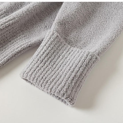 Women's Knitted Sweater Winter Long Sleeve Round Neck Pullover Loose Plush Top 1