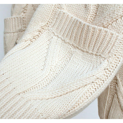 Women's Lazy Style Embroidered Cardigan Button Pocket Knitted Cardigan