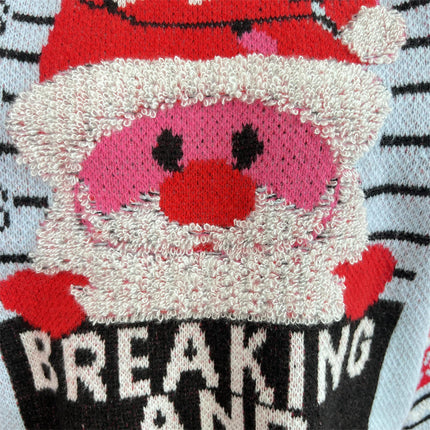 Women's Santa Claus Christmas Sweater Jacquard Pullover Knitted Sweater