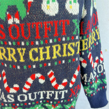 Women's Christmas Tree Snowman Knitted Long Sleeve Pullover Christmas Sweater