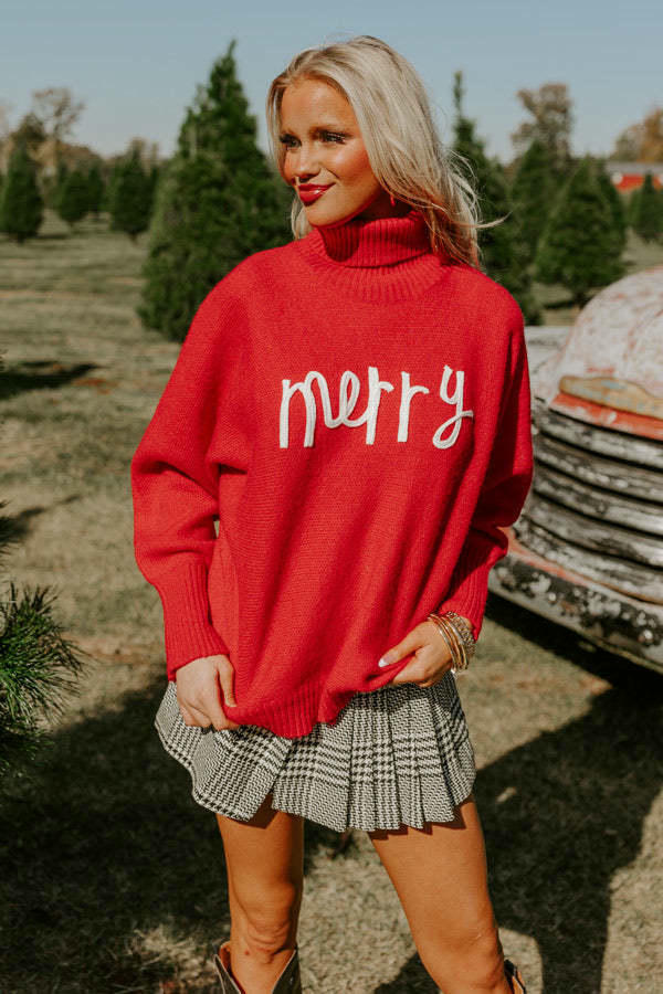 Women's Christmas Turtleneck Sweater Loose Long Sleeve Knit Pullover Top