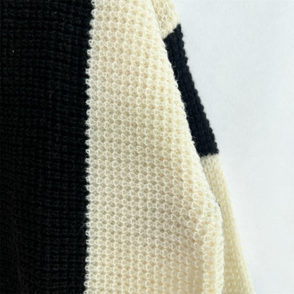 Women's Contrast Striped Sweater Autumn and Winter Casual Loose Pullover Sweater