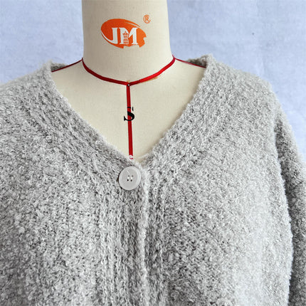 Women's Long Sleeve Solid Color Button Cardigan Commuter Knitted Sweater Jacket