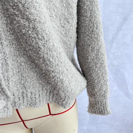 Women's Long Sleeve Solid Color Button Cardigan Commuter Knitted Sweater Jacket