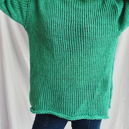 Women's Autumn Solid Color Simple Pullover Sweater Loose Round Neck Thin Knitted Sweater