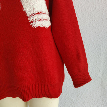 Women's Autumn and Winter Long Sleeve Loose Pullover Sweater With Big Bow