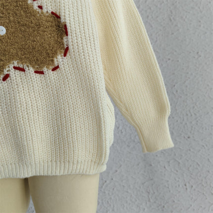 Women's Pullover Sweater - Autumn and Winter Round Neck Snowman Loose Knit Cardigan