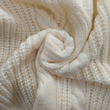 Winter Solid Color Long Sleeve Sweater for Women V-neck Twist Loose Pullover Sweater