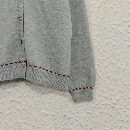Autumn and Winter Women's Sweater Round Neck Casual Loose Stitching Knitted Cardigan Top