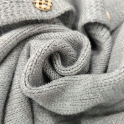 Autumn and Winter Women's Sweater Round Neck Casual Loose Stitching Knitted Cardigan Top