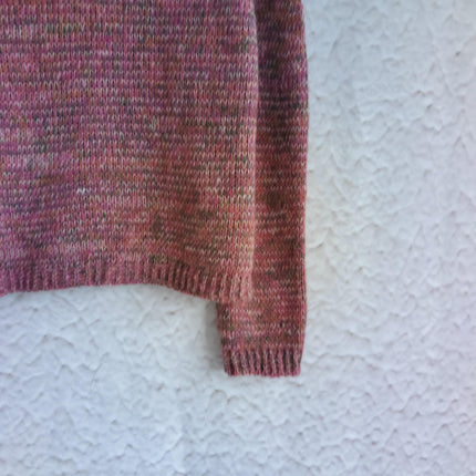 Long-Sleeved Knitted Sweater Autumn V-neck Casual Thin Contrast Color Pullover