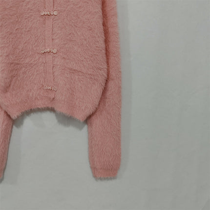 Women's Solid Color Long-Sleeved Neck Slim Fit Seahorse Wool Pullover Sweater